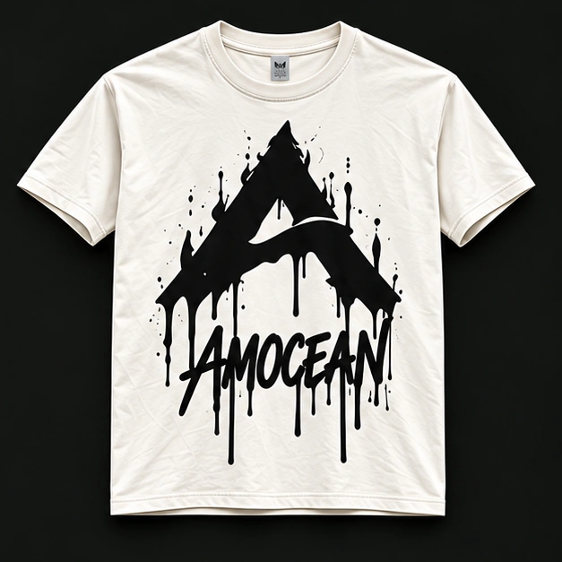 DRIP WHITE TEE in wit