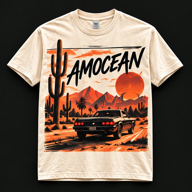 DESERT POSTCARD TEE in crème